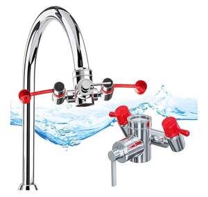 Skywin Eye Wash Station Faucet Mounted Emergency Eyewash Kit with Sign and Tags